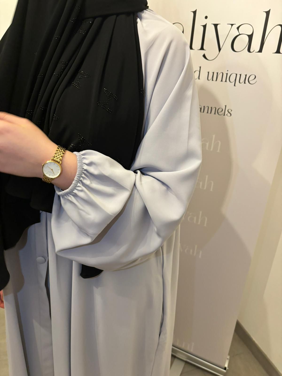 Abaya pofmouw lichtgrijs