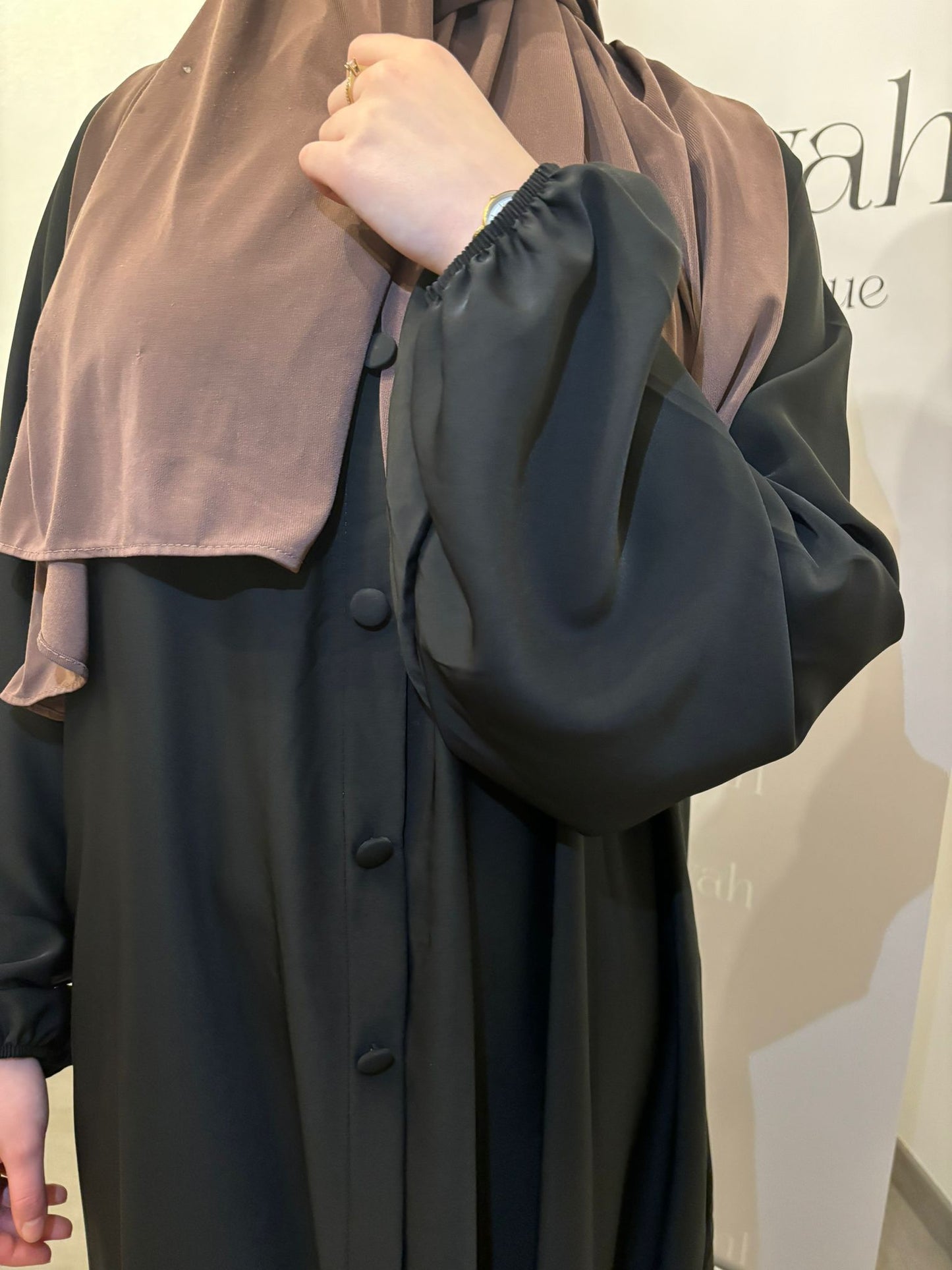 Abaya pofmouw zwart