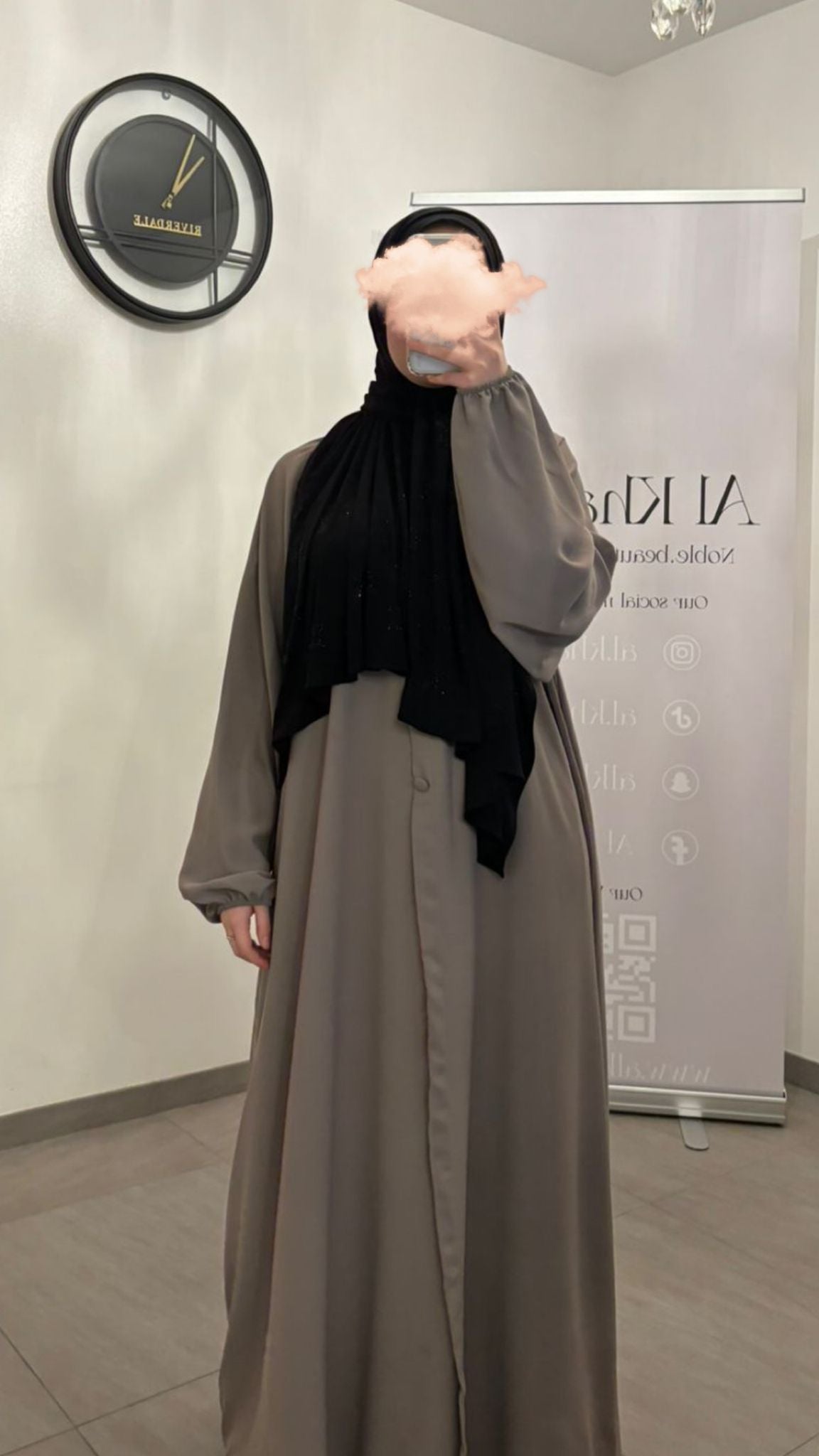 Abaya pofmouw taupe