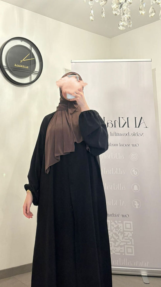 Abaya pofmouw zwart