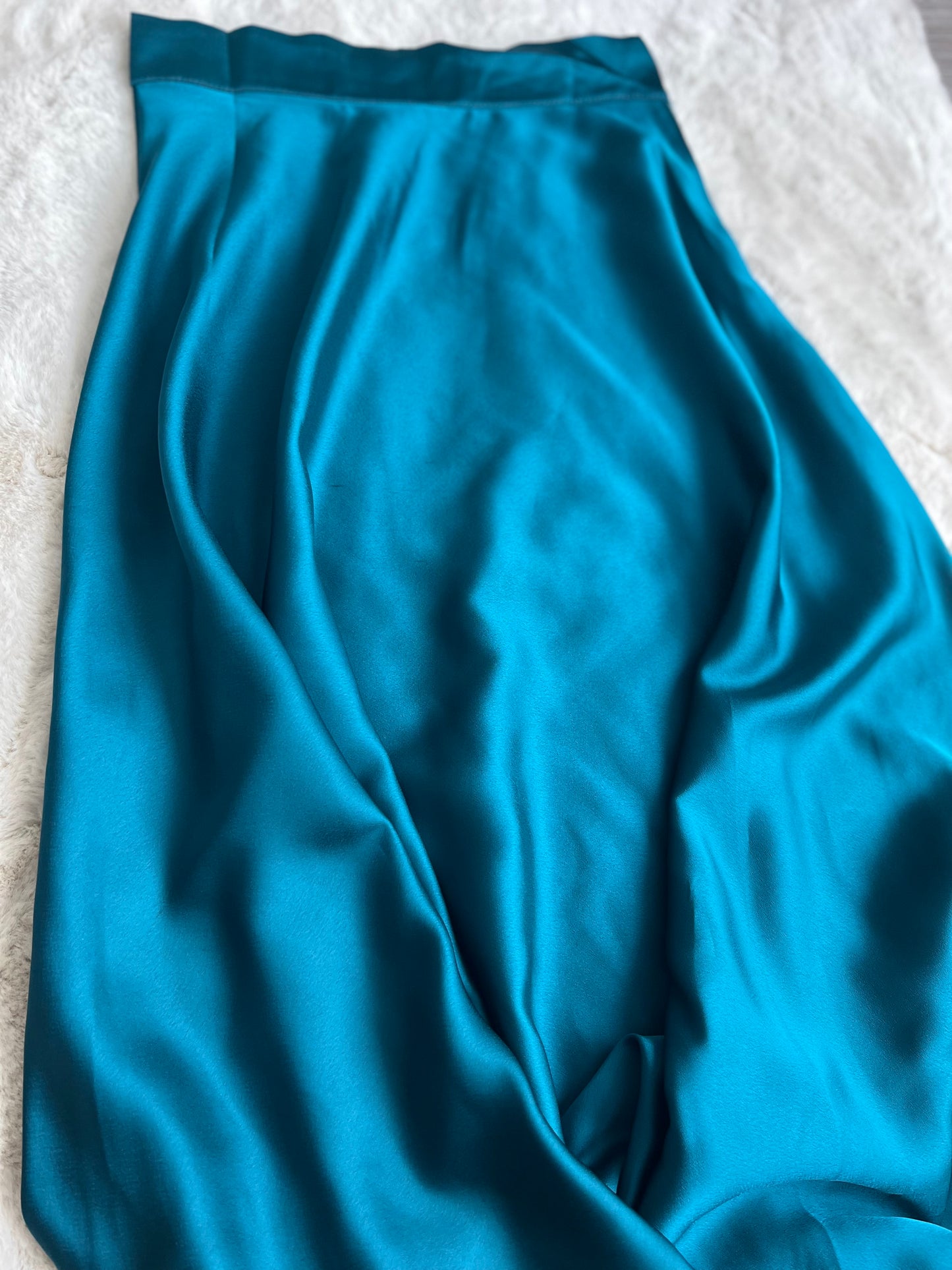 Satijnen rok turquoise